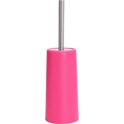 MSV Toiletborstel houder/WC-borstel - fuchsia roze - kunststof - 35 cm - Toiletborstels