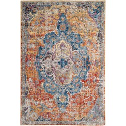 Safavieh Trendy New Transitional Indoor Woven Area Rug, Bristol Collection, BTL350, in Blue & Orange, 91 X 152 cm
