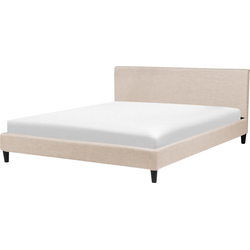 Beliani FITOU - Tweepersoonsbed-Beige-Polyester