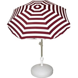 Parasolstandaard wit en rood/witte gestreepte parasol - Parasolvoeten