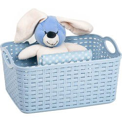 Plasticforte Opbergmand/kastmandje - 12 liter - ijsblauw - kunststof - 33 x 24 x 21 cm - Opbergmanden