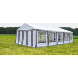 Classic Plus Feest-tent PVC 4x10x2 mtr in Wit-Grijs