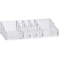 Make-up organizer/opberger 11-vaks 22,5 x 9 cm van kunststof - Make-up dozen