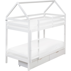 TERNAS - Hoogslaper met opberglades - Wit - 90 x 200 cm - Dennenhout