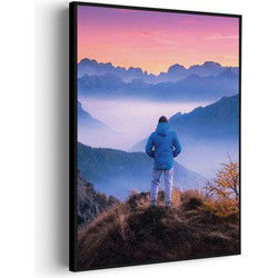 Muurwerken Akoestisch Schilderij - On top of the world - Geluidsdempend Wandpaneel - Wanddecoratie - Geluidsisolatie - PRO (AW 0.90) XL (86X120)