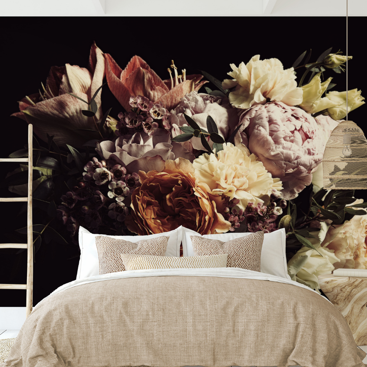slaapkamer-behang-bloemen