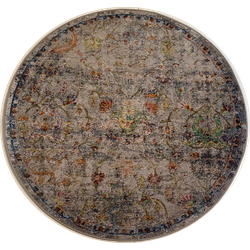 Tapijtenloods Picasso Sarough Vintage Rond Vloerkleed Creme / Beige Laagpolig- 240 CM ROND