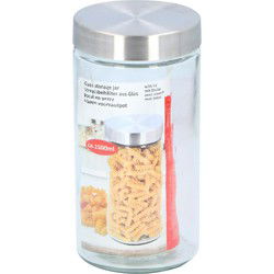 Glazen luxe voorraadpot/voorraadbus 1500 ml - 1,5 liter - 22 cm - Voorraadpot