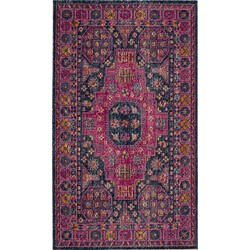 Safavieh Vintage Inspired Indoor Woven Area Rug, Artisan Collection, ATN335, in Blauw & Fuchsia, 91 X 152 cm