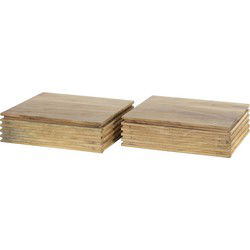 Nachtkastje Naturel Acaciahout - Set van 2 - 30x25x8cm