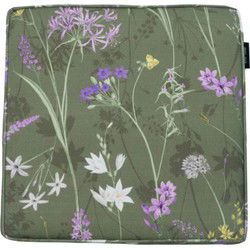Luxe zitkussen ca. 40x40 cm Donna green canvas Eco plus natural outdoor finishing (4 stuks)