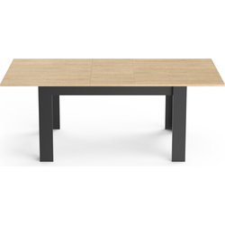 Uitschuifbare tafel van 160 tot 200 cm in Hamilton-eiken decor en mat zwart - CRAFT