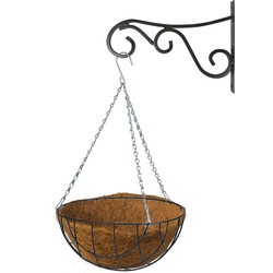 Hanging basket 35 cm met metalen muurhaak en kokos inlegvel - Plantenbakken