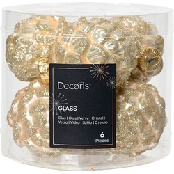 Dennenappel glas d5h7 cm prl ass 6st kerst