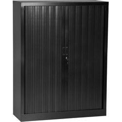 CLASSIFY kantoorkast met gordijnen 120x43x136 cm Zwart