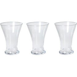 Bellatio Design Vaas - 3x - taps uitlopende vaas - glas - 25 cm - Vazen