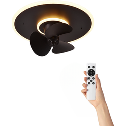 Plafondventilator Silke met verlichting -  Ø50cm - 3 snelheden - Afstandsbediening – Zwart