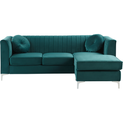TIMRA - Hoekbank - Groen - Linkerzijde - 220 cm - Fluweel