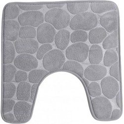 Urban Living Badkamerkleedje/wc badmat tapijt - memory foam - steengrijs - 49 x 49 cm - Badmatjes