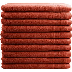 OUTLET BADTEXTIEL - set van 10 - washand 16x21 - terracotta