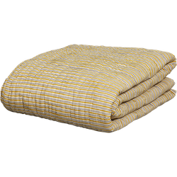 BePureHome Chevron Plaid - Katoen - Zwart/Mosterd - 220x265x1