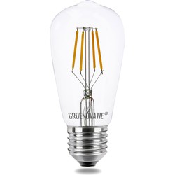 Groenovatie E27 LED Filament Rustikalamp 4W Extra Warm Wit Dimbaar