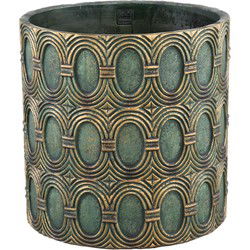 PTMD Kamilla Bloempot - 40x40x40 cm - Cement - Groen