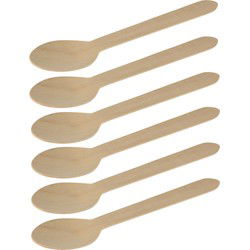 BBQ/verjaardag/camping wegwerp bestek - lepels - 40x - hout - 16 cm - eco friendly/composteerbaar - Eetlepels
