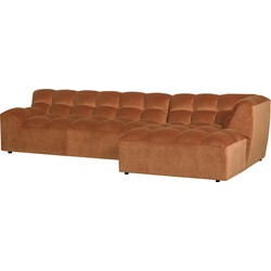 WOOOD Allure Chaise Longue Rechts - Fluweel - Terra - 79x324x165