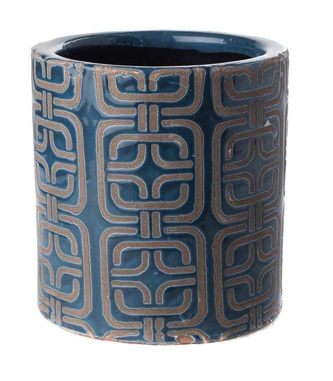 Fine Asianliving Pot Rond Donkerblauw 1980 Style - 