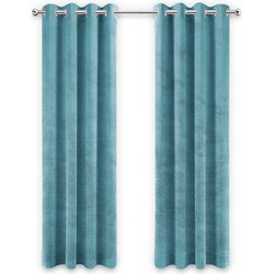 LW Collection LW Collection Gordijnen Turquoise Velvet Kant en klaar 240x140CM