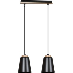 scandinavische hanglamp Romano Zwart 2-lichts