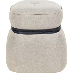 Beliani MONTEREY - Poef-Beige-Kunstlinnen
