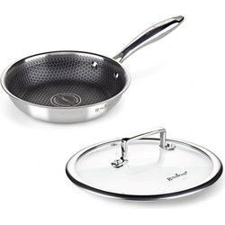 Rosmarino HexaPRO Koekenpan met deksel - Koekenpan 20 cm - Pannen met glazen deksel - Koekenpannen - RVS Koekenpan