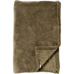 Dutch Decor OWEN - Plaid 130x160 cm - coral fleece deken - heerlijk zacht - Military Olive - groen - Dutch Decor