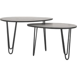 LABEL51 Salontafel Frisk - Zwart - Mangohout - 68 cm