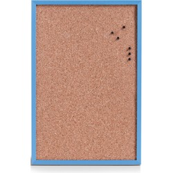 Zeller prikbord incl. punaises - 40 x 60 cm - blauw - kurk - Prikborden