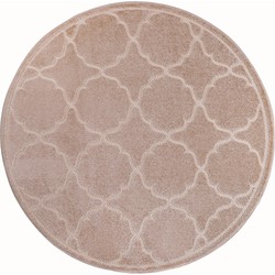 Berlin Outdoor - Vloerkleed Binnen en Buiten - Laagpolig Tapijt Tuin - Beige- 150 CM ROND