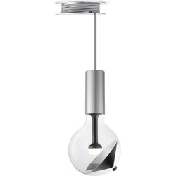 Move Me hanglamp Pulley - grijs / Cone 5,5W - zwart zilver