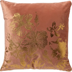 Dutch Decor LILY - Sierkussen 45x45 cm - gouden opdruk - Muted Clay - roze - Dutch Decor