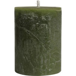 PTMD Kaars New Rustic Outdoor - 15x15x20 cm - Parrafin - Olijf