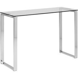 Sidetable - Glas/Zilver - 110x40x76cm - Jordis