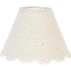 Clayre & Eef Lampenkap  Ø 22x16 cm Beige Linnen Rond Stoffen Lampenkap