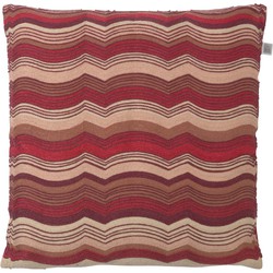 Dutch Decor LUUK - Kussenhoes 45x45 cm - bordeaux - rood - roze - streepjes - retro - Dutch Decor