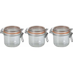 Pakket van 8x stuks luchtdichte weckpot transparant glas 0.2 liter - Weckpotten