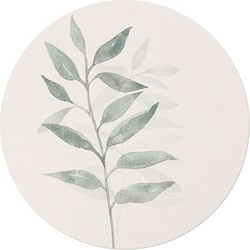 Muurcirkel  Watercolor Linen Scandi Leaves