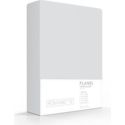 Flanellen Hoeslaken Zilver Romanette-90 x 200 cm