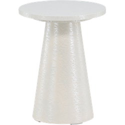 Lexi houten bijzettafel glanzend wit - Ø 35 cm