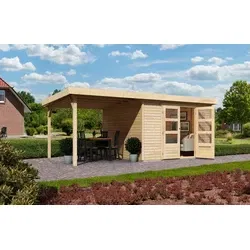 Karibu tuinhuis Askola 6 met overkapping, 558 x 331 cm