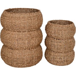 Sarbas Baskets - Baskets in seagrass, nature, round, set of 2